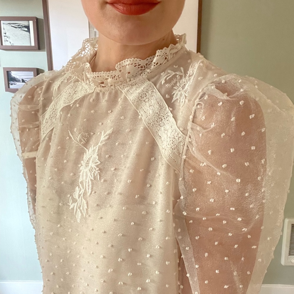 Zara Sheer Top in Cream